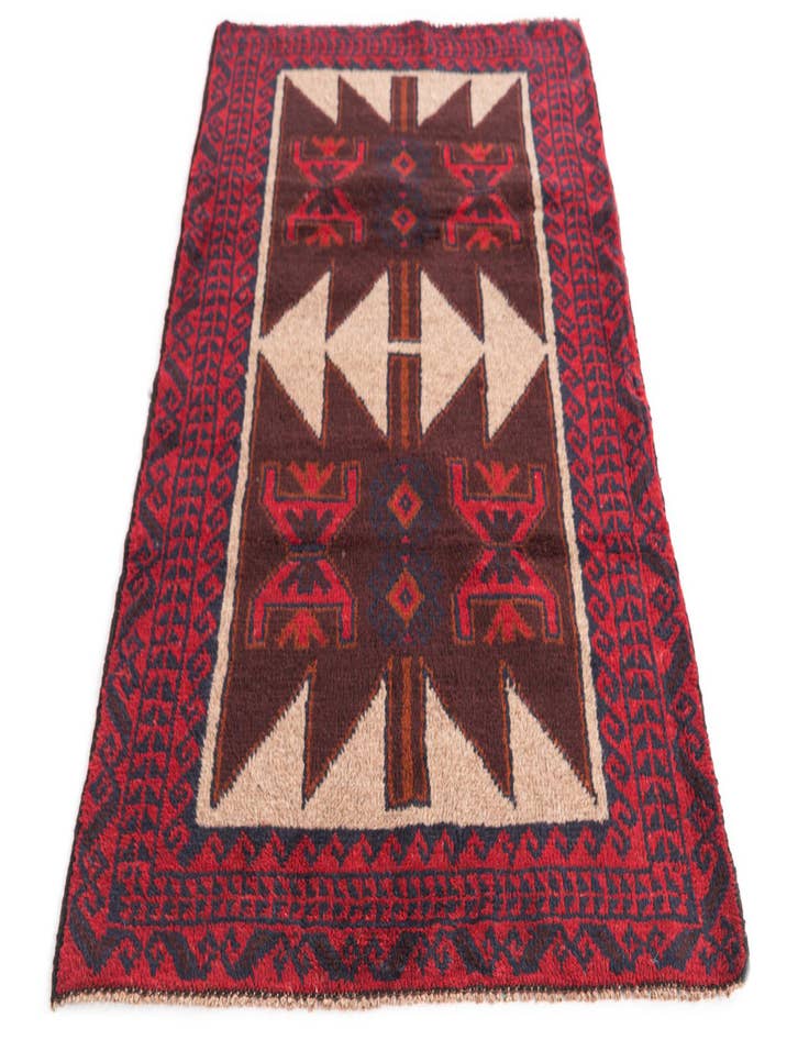 Detail image of  3' x 4' 8  Hand Knotted Balouch Persian Wool Rug