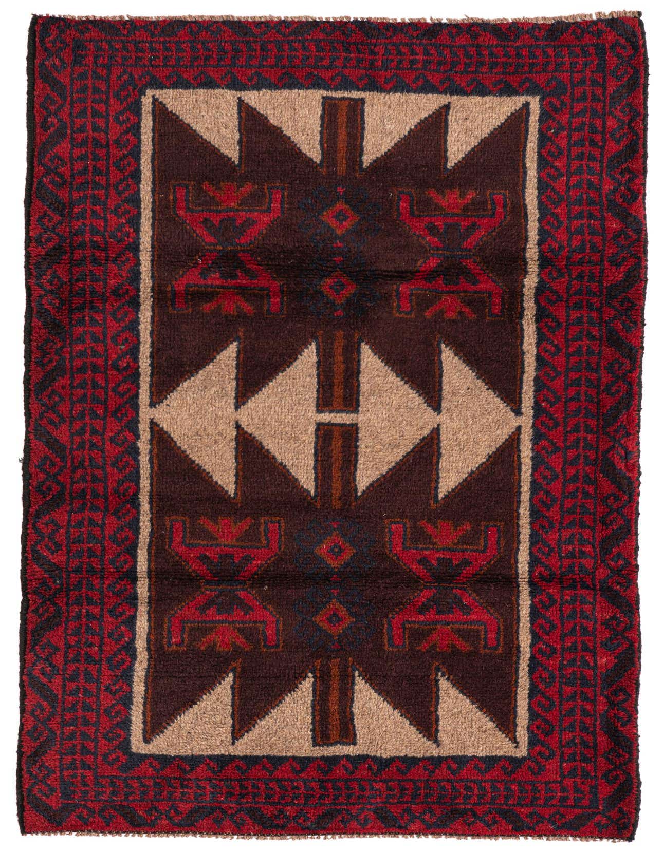 Primary image  3' x 4' 8  Hand Knotted Balouch Persian Wool Rug