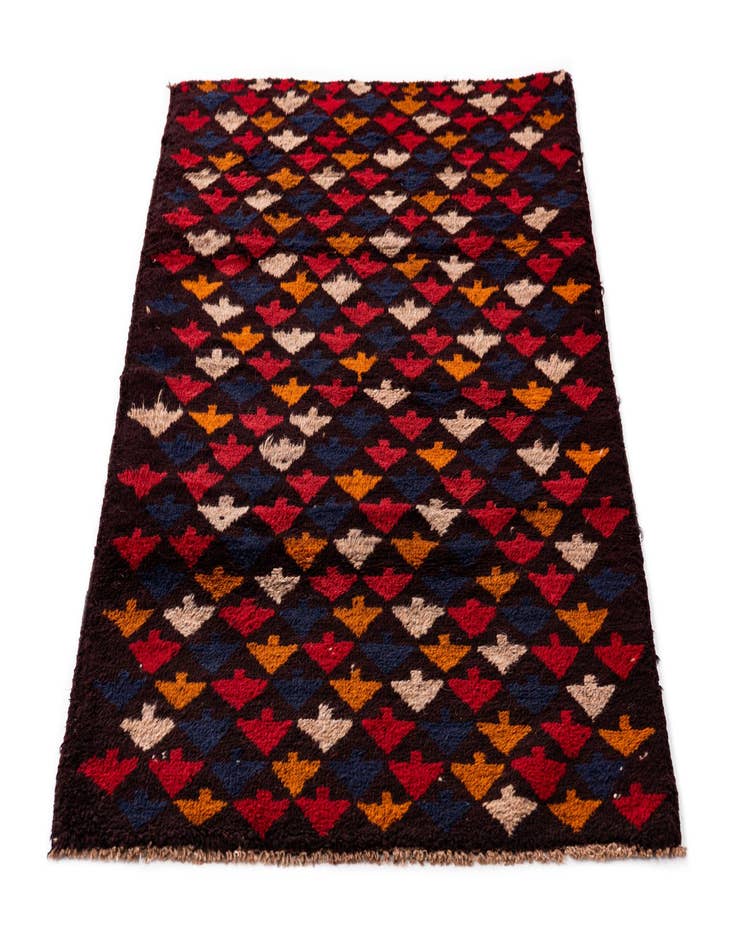 Detail image of  2' 9 x 4' 7  Hand Knotted Balouch Persian Wool Rug