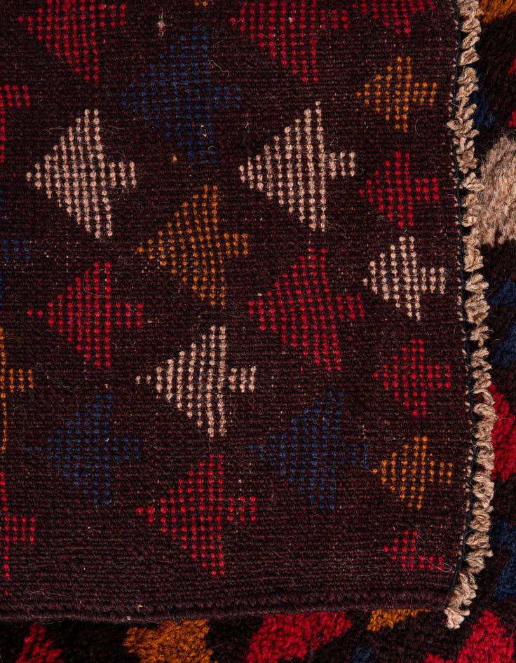 Detail image of  2' 9 x 4' 7  Hand Knotted Balouch Persian Wool Rug