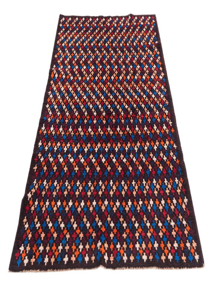 Detail image of  4' x 5' 8  Hand Knotted Balouch Wool Rug