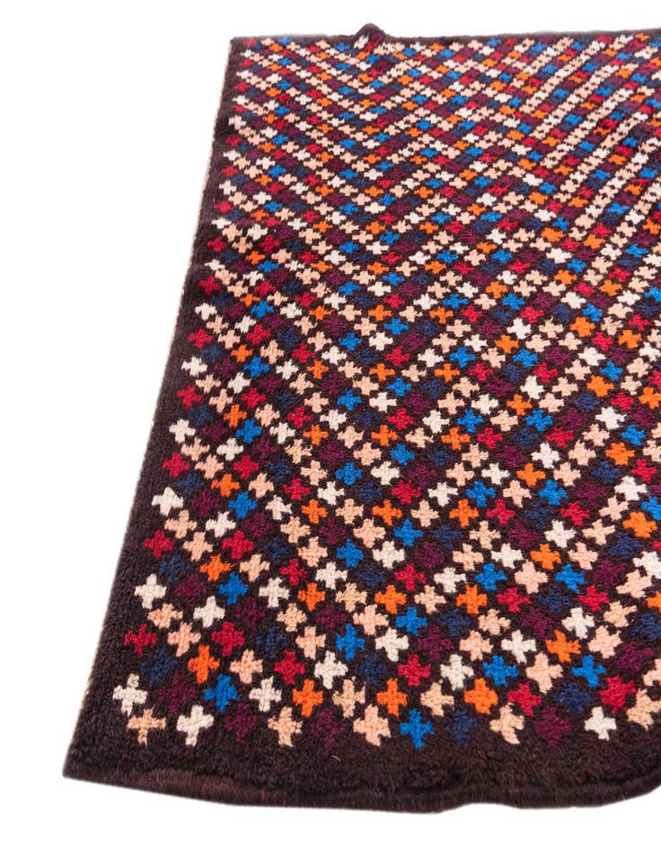 Detail image of  4' x 5' 8  Hand Knotted Balouch Wool Rug