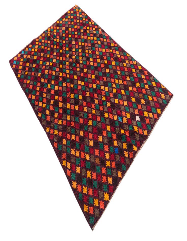 Detail image of  4' x 5' 9  Hand Knotted Balouch Wool Rug