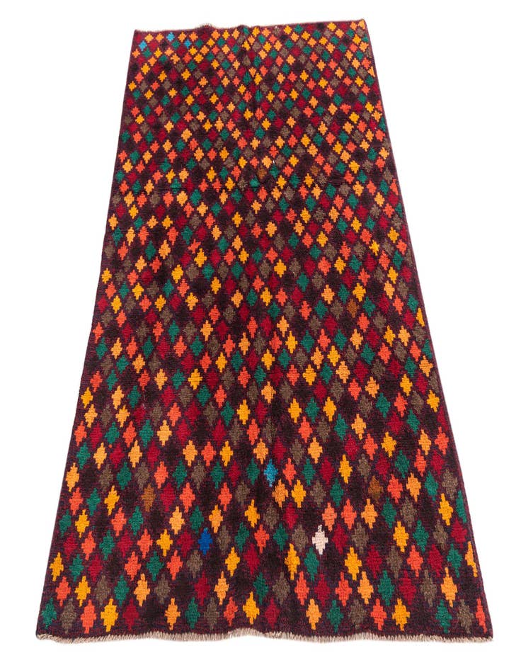 Detail image of  4' x 5' 9  Hand Knotted Balouch Wool Rug