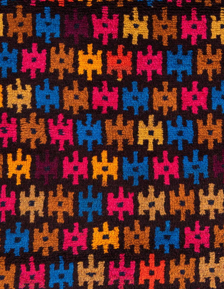 Detail image of  2' 10 x 4' 7  Hand Knotted Balouch Wool Rug