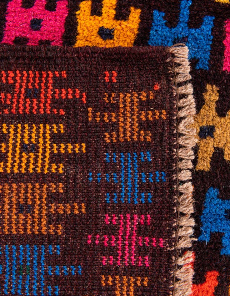 Detail image of  2' 10 x 4' 7  Hand Knotted Balouch Wool Rug