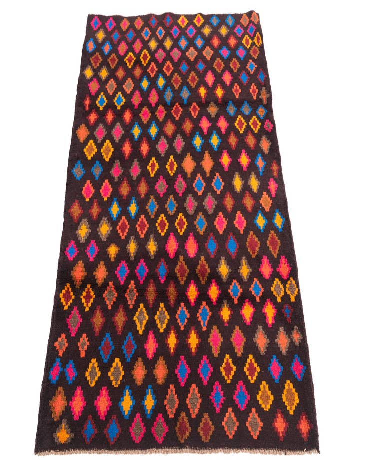 Detail image of  3' 2 x 4' 3  Hand Knotted Balouch Wool Rug