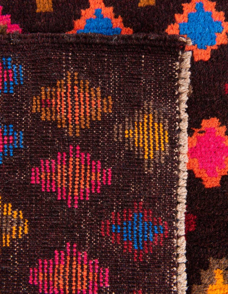 Detail image of  3' 2 x 4' 3  Hand Knotted Balouch Wool Rug