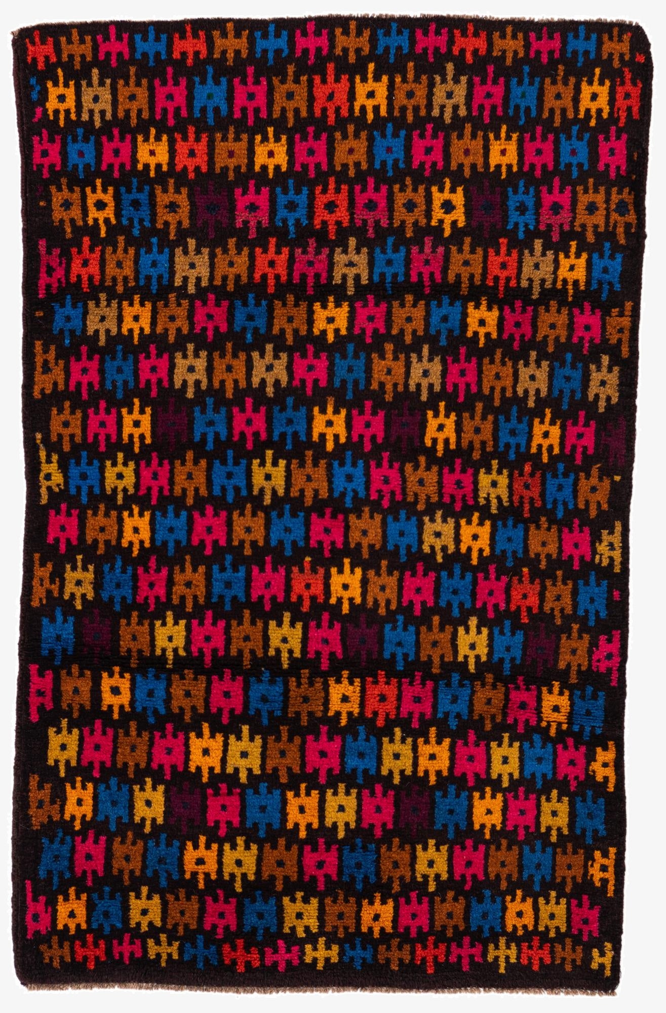  2' 10 x 4' 7  Hand Knotted Balouch Wool Rug