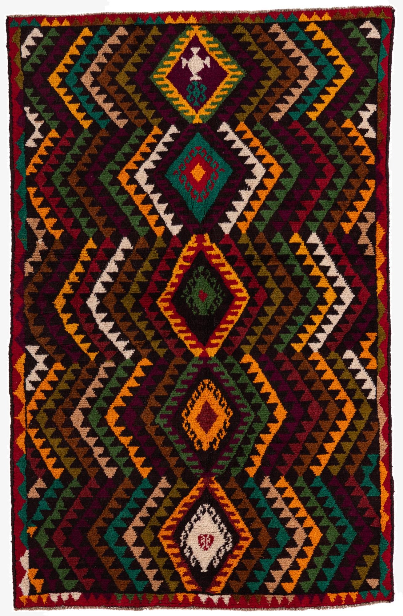  3' 9 x 5' 10  Hand Knotted Balouch Wool Rug