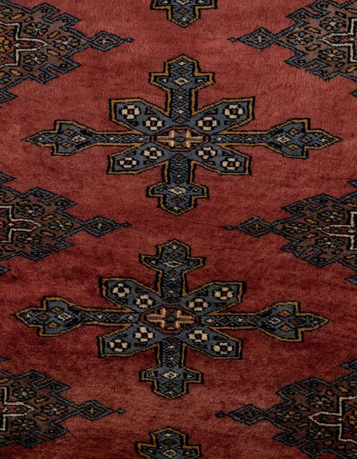 Detail image of  7' 5 x 10'  Hand Knotted Bokhara Oriental Wool Rug