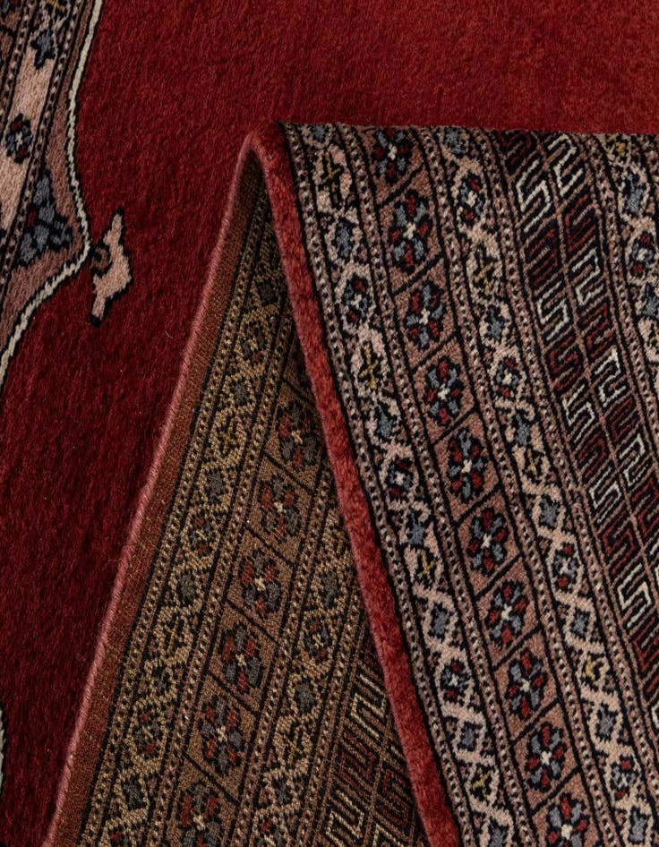 Detail image of  5' 4 x 8' 7  Hand Knotted Bokhara Oriental Wool Rug