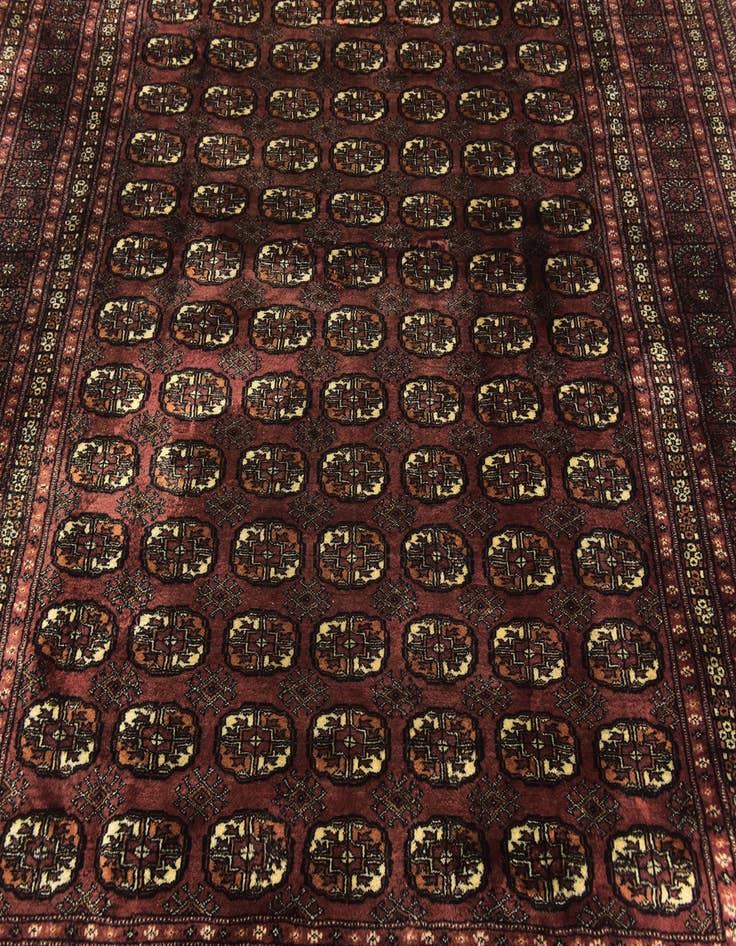 Detail image of  7' x 9'  Hand Knotted Bokhara Oriental Wool Rug