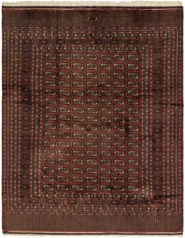 Maroon 7' x 9' Hand Knotted Bokhara Oriental Wool Rug | Rugs.com