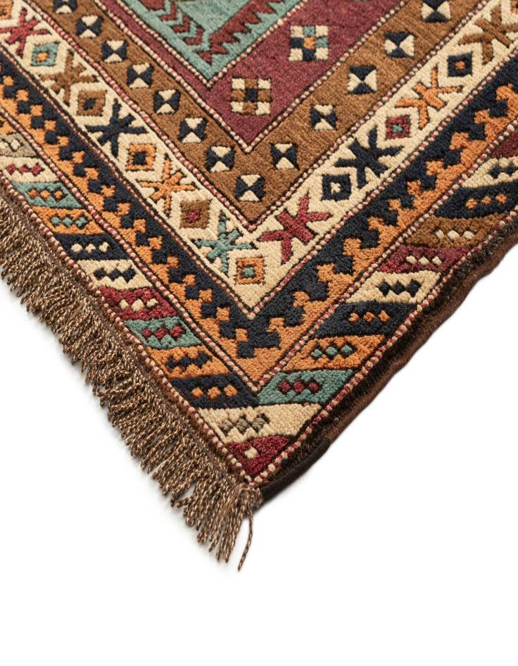 Detail image of  5' x 7'  Hand Knotted Kars Wool Rug