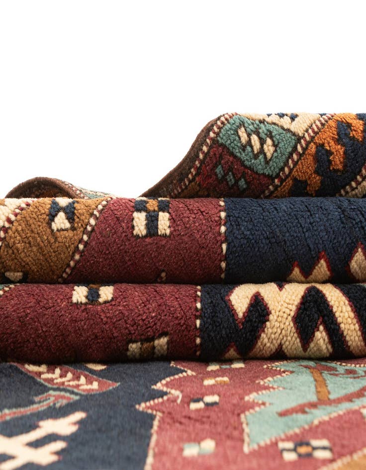 Detail image of  5' x 7'  Hand Knotted Kars Wool Rug