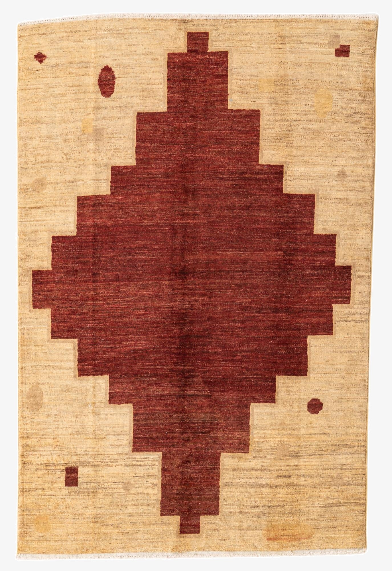  3' 10 x 5' 10  Hand Knotted Kashkuli Gabbeh Wool Rug