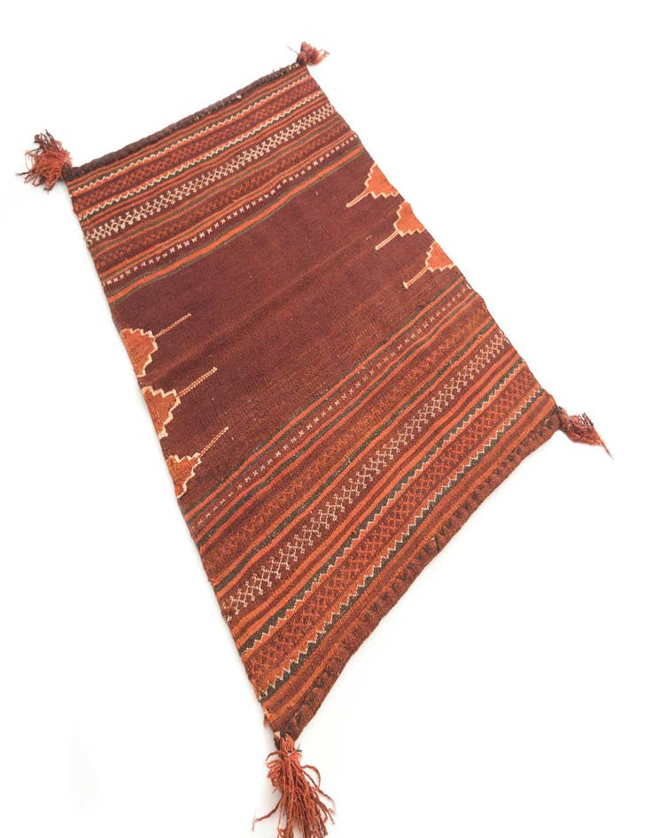 Detail image of  3' 2 x 4' 2  Hand Woven Kilim Modern Wool Rug