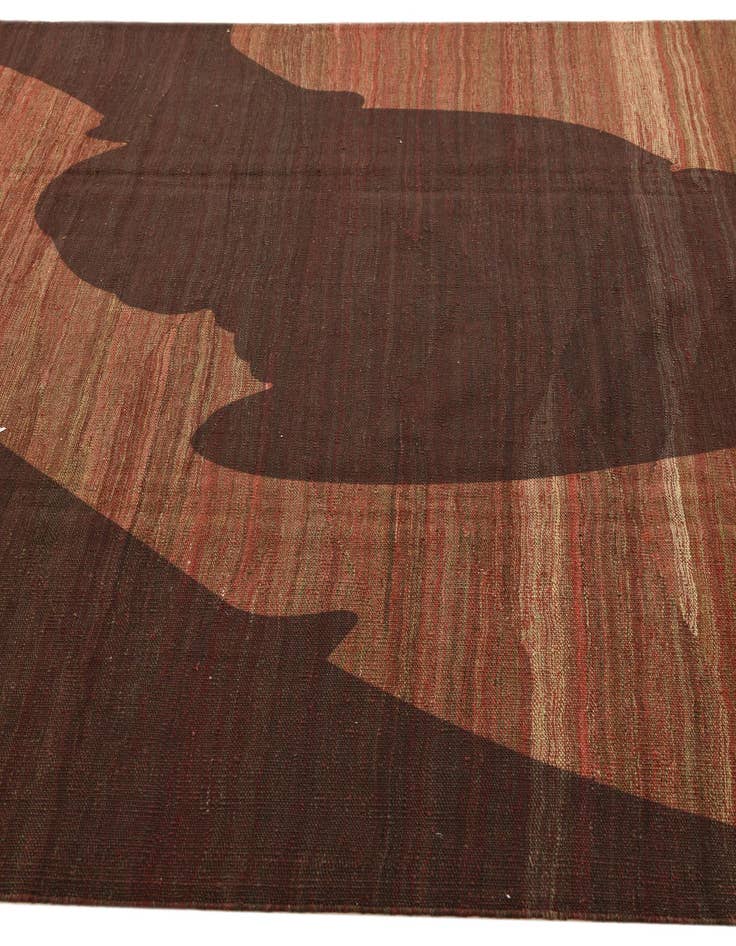 Detail image of  6' 3 x 9'  Hand Woven Kilim Modern Wool Rug