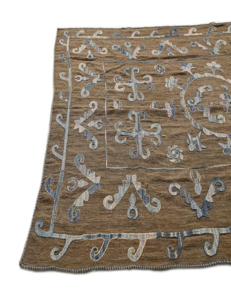 Detail image of  5' 6 x 7' 4  Hand Woven Kilim Suzani Wool Rug