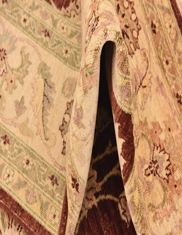 Detail image of  7' 3 x 10' 4  Hand Knotted Peshawar Ziegler Rug