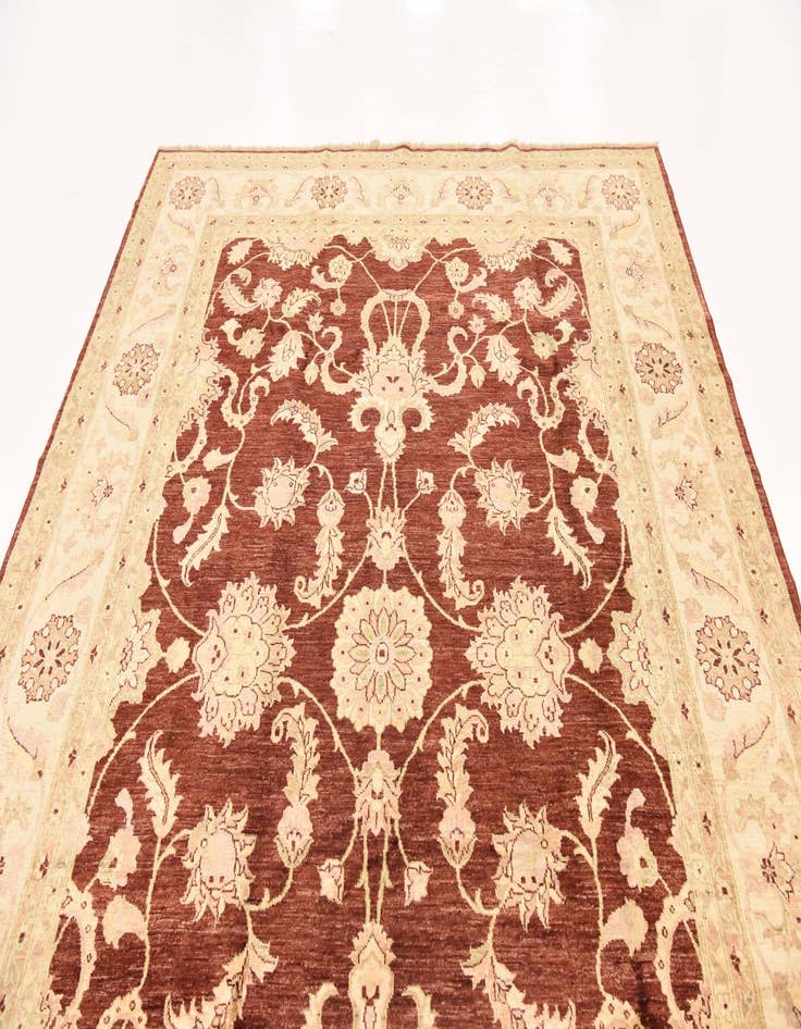 Detail image of  7' 3 x 10' 4  Hand Knotted Peshawar Ziegler Rug