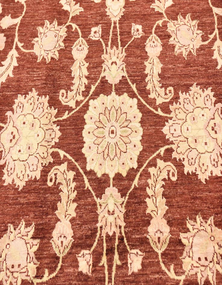 Detail image of  7' 3 x 10' 4  Hand Knotted Peshawar Ziegler Rug