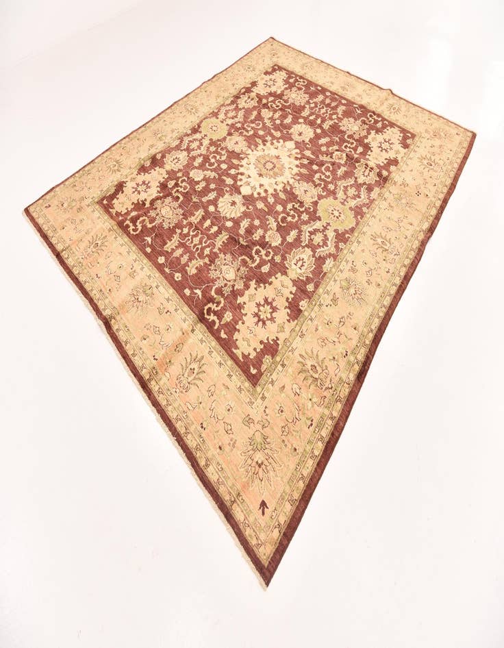 Detail image of  8' 2 x 9' 11  Hand Knotted Peshawar Ziegler Rug