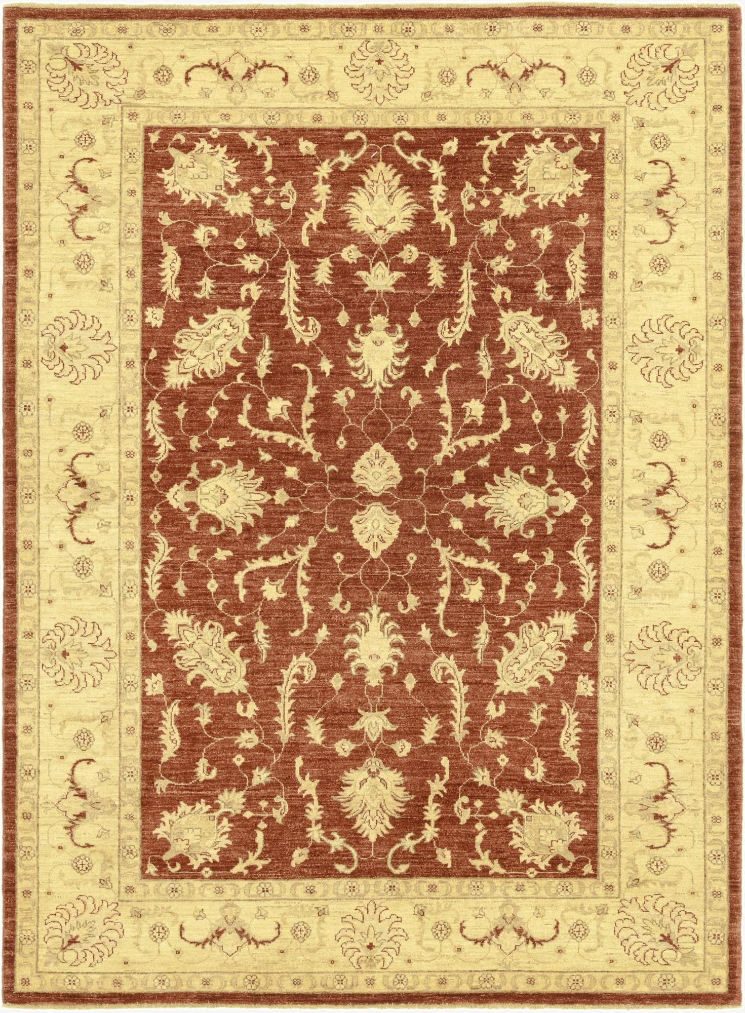 5' 9 x 7' 9  Hand Knotted Peshawar Ziegler Rug