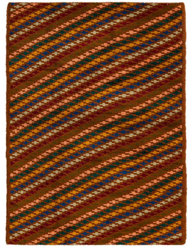 A 9 ft Balouch runner rug with a tribal pattern in shades of red, blue, green, and gold, perfect for a hallway.