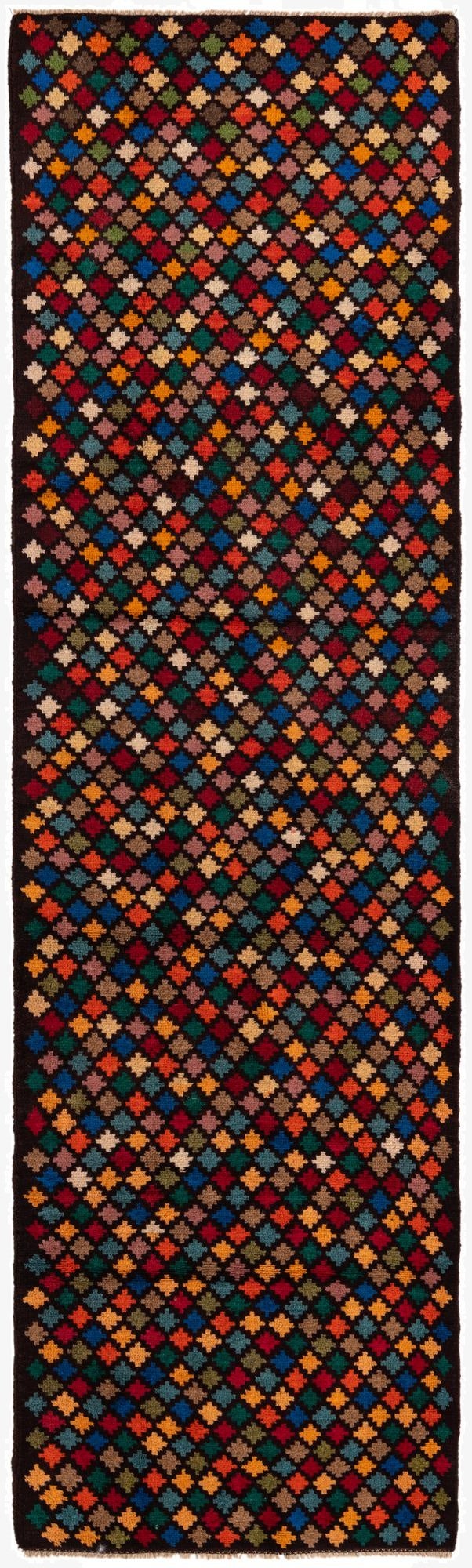  2' 8 x 9' 8  Hand Knotted Balouch Wool Runner Rug