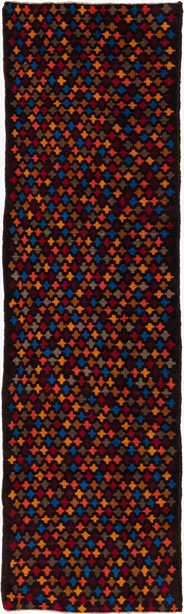  2' 8 x 9' 8  Hand Knotted Balouch Wool Runner Rug