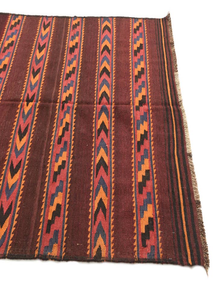 Detail image of  4' 1 x 8' 3  Hand Woven Kilim Afghan Wool Runner Rug