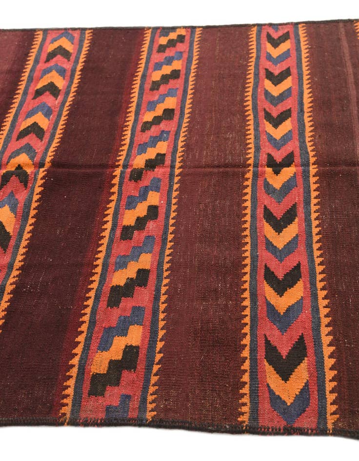 Detail image of  4' 1 x 8' 3  Hand Woven Kilim Afghan Wool Runner Rug