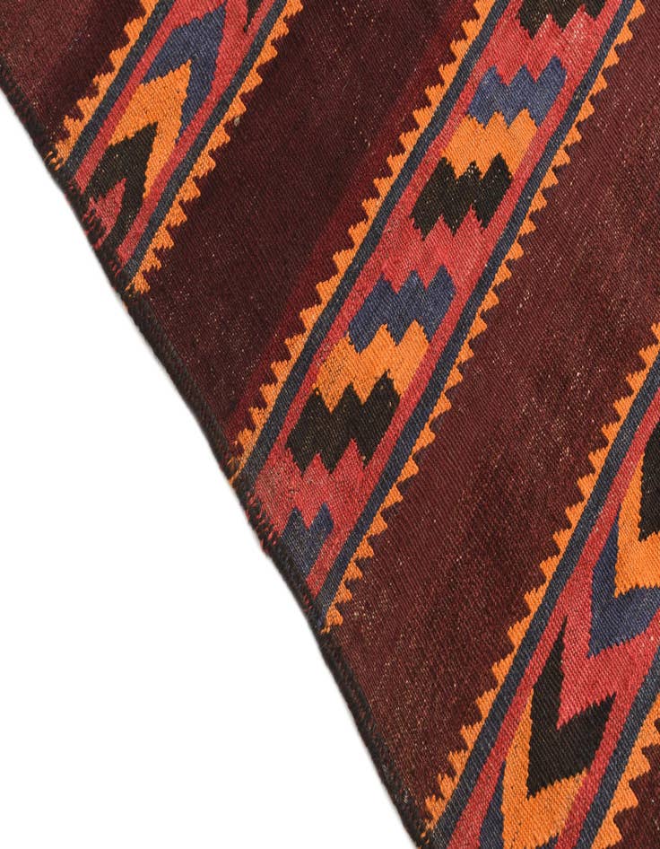 Detail image of  4' 1 x 8' 3  Hand Woven Kilim Afghan Wool Runner Rug
