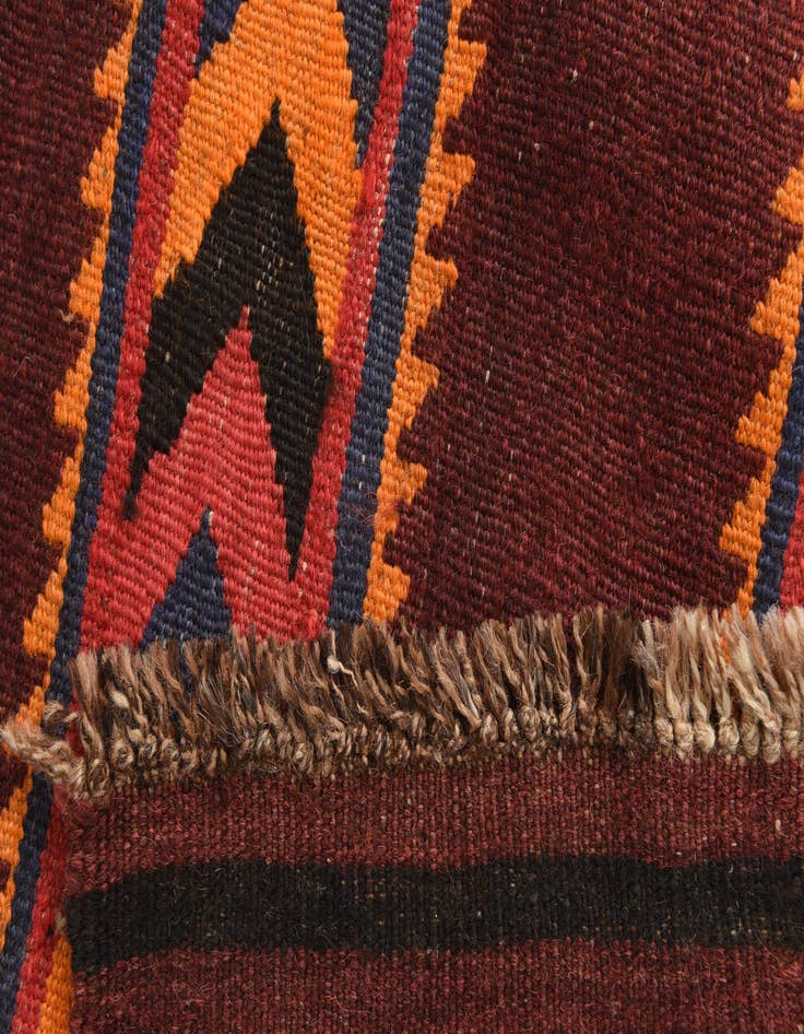 Detail image of  4' 1 x 8' 3  Hand Woven Kilim Afghan Wool Runner Rug