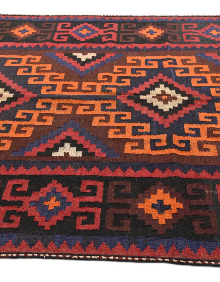 Detail image of  5' 4 x 11' 8  Hand Woven Kilim Afghan Wool Runner Rug