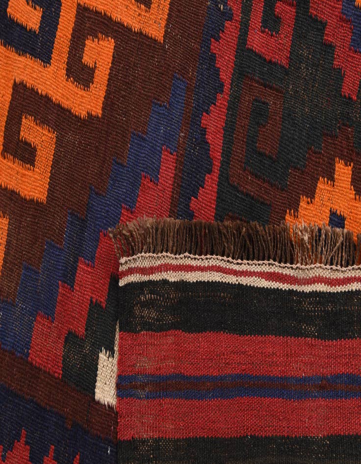 Detail image of  5' 4 x 11' 8  Hand Woven Kilim Afghan Wool Runner Rug