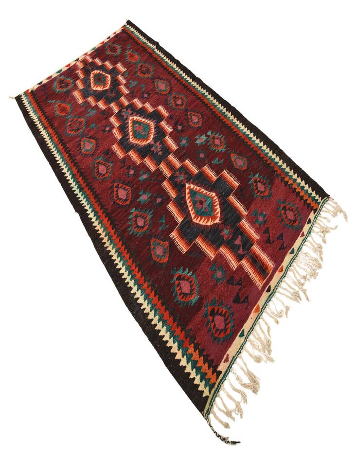 Detail image of  4' 4 x 7' 10  Hand Woven Kilim Fars Wool Runner Rug