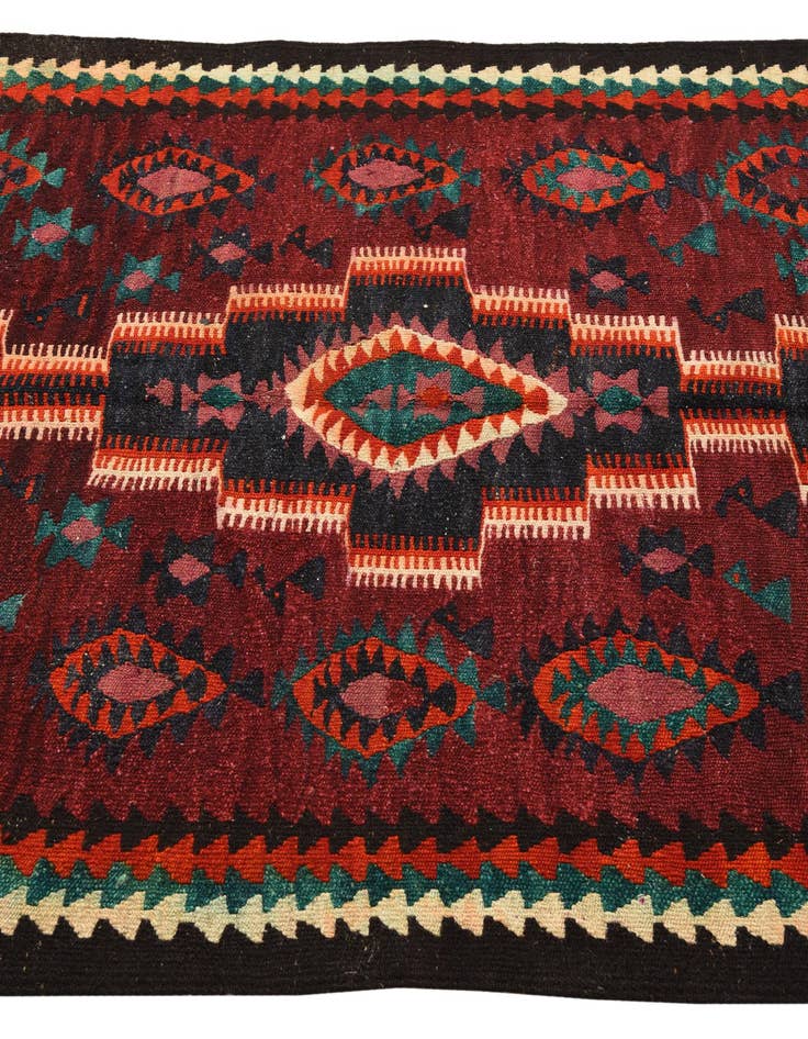 Detail image of  4' 4 x 7' 10  Hand Woven Kilim Fars Wool Runner Rug