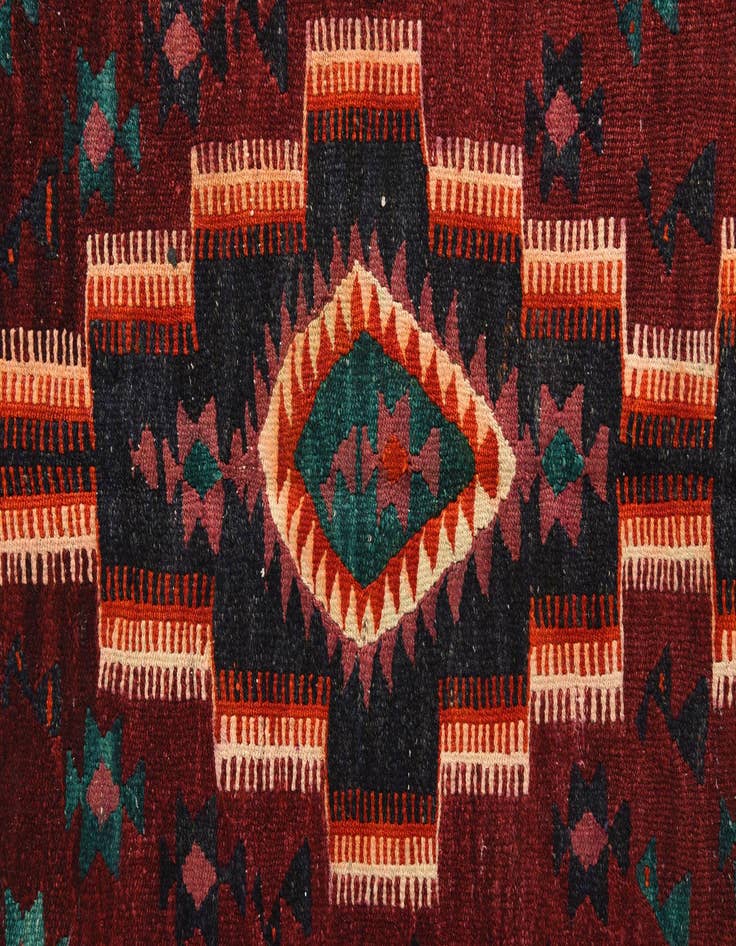 Detail image of  4' 4 x 7' 10  Hand Woven Kilim Fars Wool Runner Rug