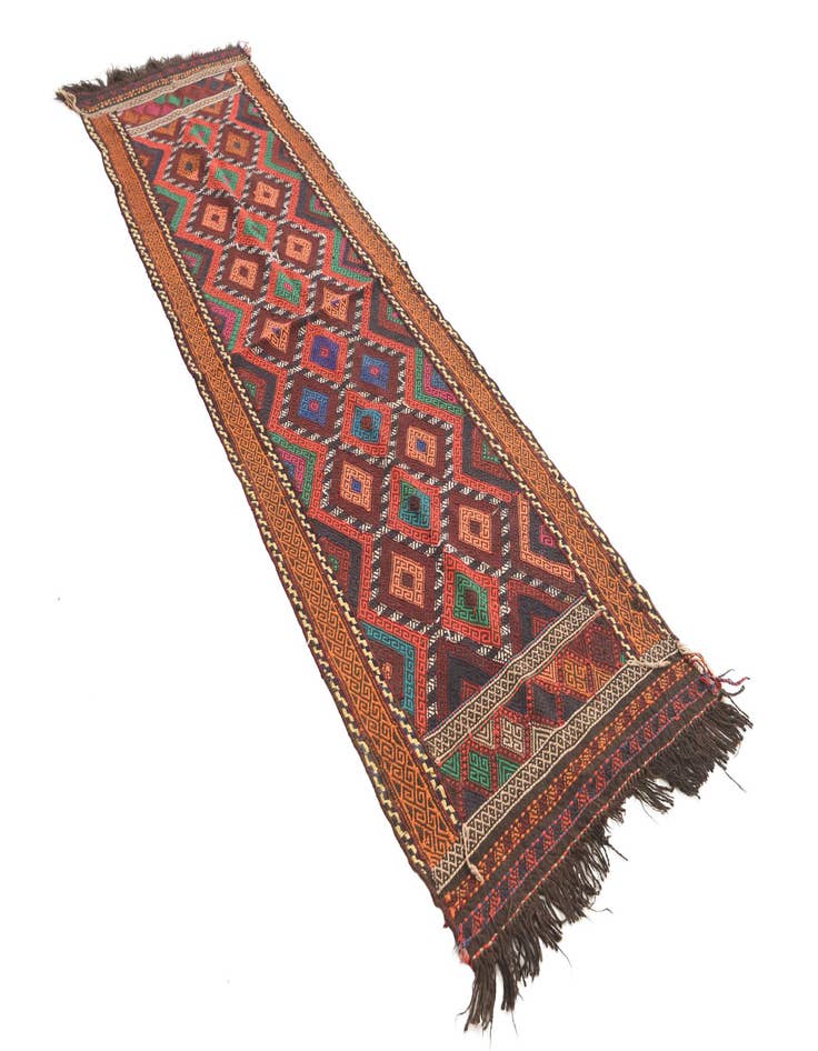 Detail image of  2' 6 x 8' 4  Hand Woven Kilim Fars Wool Runner Rug