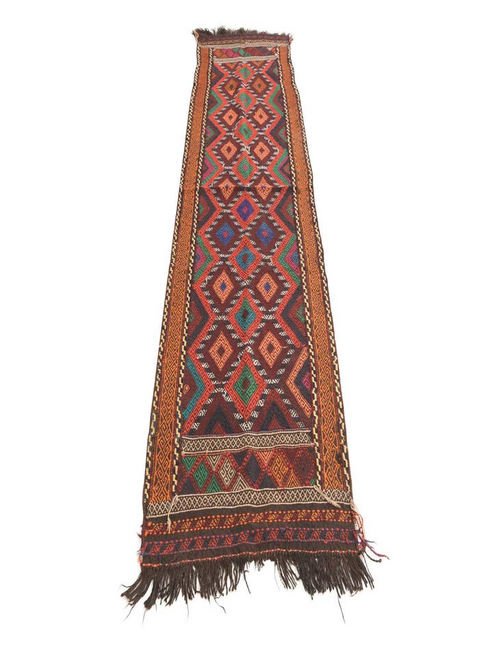 Detail image of  2' 6 x 8' 4  Hand Woven Kilim Fars Wool Runner Rug