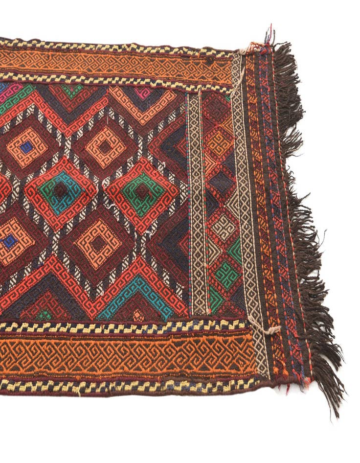 Detail image of  2' 6 x 8' 4  Hand Woven Kilim Fars Wool Runner Rug