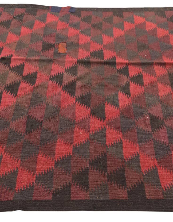 Detail image of  4' 7 x 11' 5  Hand Woven Kilim Fars Wool Runner Rug