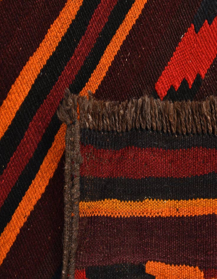 Detail image of  1' 10 x 10' 6  Hand Woven Kilim Fars Wool Runner Rug