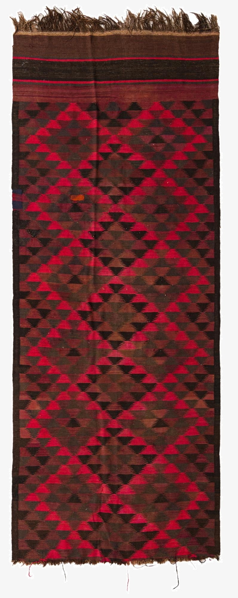  4' 7 x 11' 5  Hand Woven Kilim Fars Wool Runner Rug