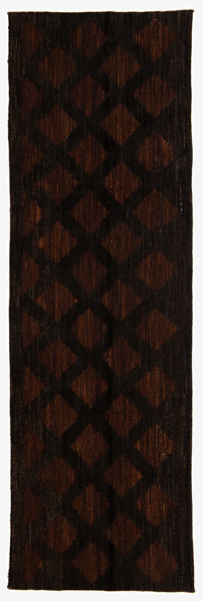  3' 9 x 11' 8  Hand Knotted Moroccan Wool Runner Rug