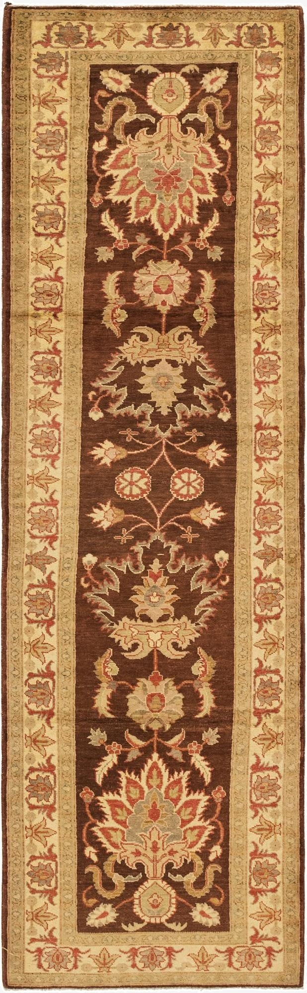  3' x 10' 6  Hand Knotted Peshawar Ziegler Runner Rug
