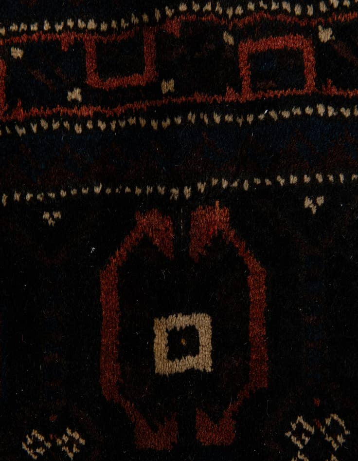 Detail image of  2' 6 x 2' 7  Hand Knotted Balouch Persian Wool Square Rug